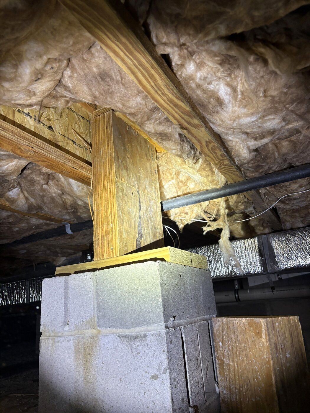 Rotted wood post